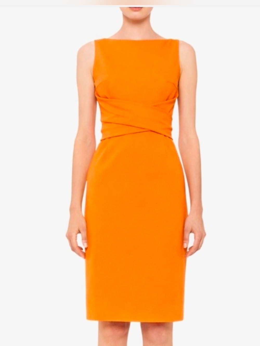 Akris Punto Tangerine Yellow Sleeveless Sheath Dress New With Tags Size 4